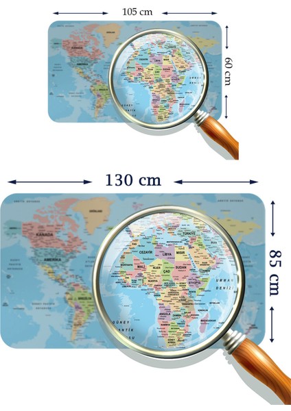 Türkçe Eğitici Ülke ve Başkent Okyanus Detaylı Atlası Dekoratif Dünya Haritası Duvar STICKER 3869 modelleri