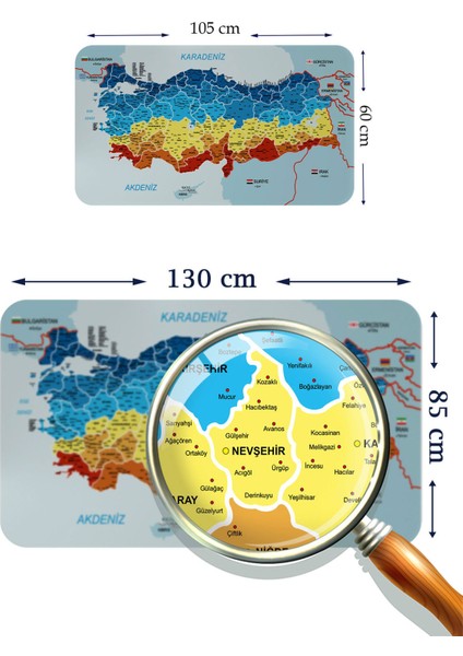 Eğitici Öğretici Dünya ve Türkiye Haritası Çocuk Odası Duvar Sticker 3891