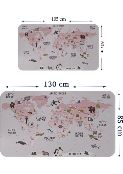 Eğitici Dünya Haritası Dünya Atlası Çocuk ve Bebek Odası Duvar STICKER-3798 fiyatları