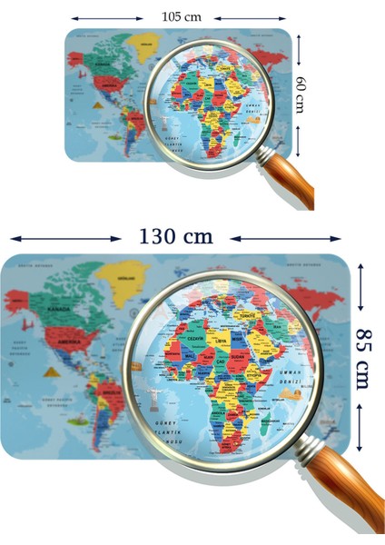 Türkçe Eğitici Ülke ve Başkent Okyanus Detaylı Atlası Dekoratif Dünya Haritası Duvar STICKER 3863 modelleri