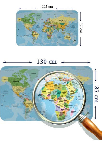 Eğitici Öğretici Dünya ve Türkiye Haritası Çocuk Odası Duvar Sticker 3888 modelleri