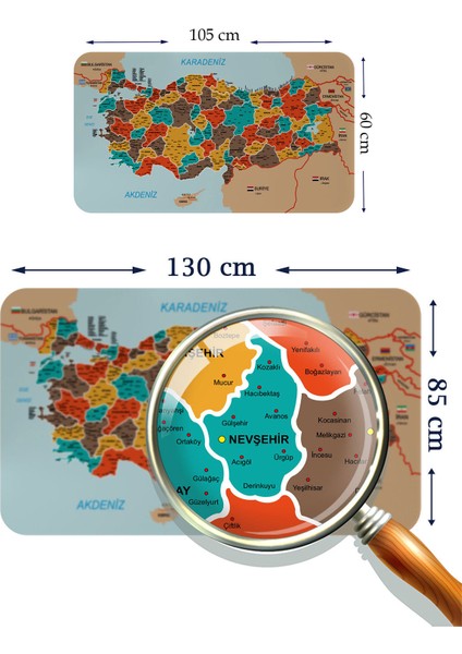 Eğitici Öğretici Dünya ve Türkiye Haritası Çocuk Odası Duvar Sticker 3886 fiyatları