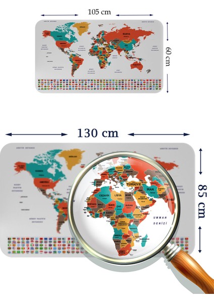 Eğitici Öğretici Dünya ve Türkiye Haritası Çocuk Odası Duvar Sticker 3886 modelleri