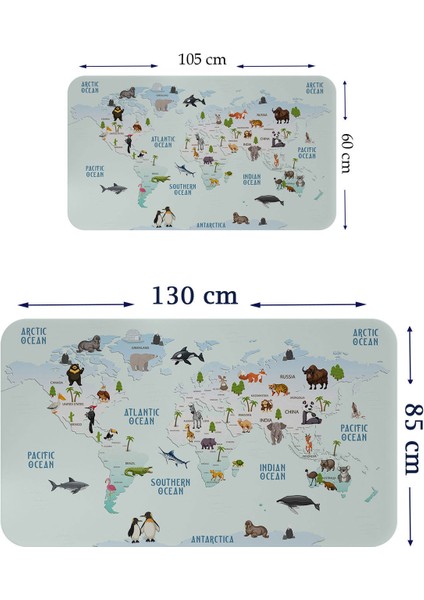 Eğitici Dünya Haritası Dünya Atlası Çocuk ve Bebek Odası Duvar Sticker 3796 fiyatları