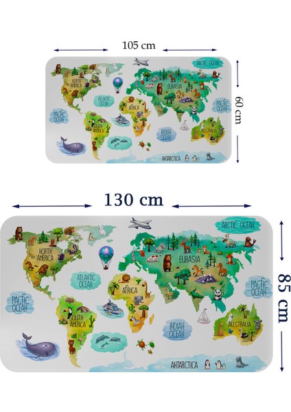 Eğitici Dünya Haritası Dünya Atlası Çocuk ve Bebek Odası Duvar STICKER 3807 fiyatları