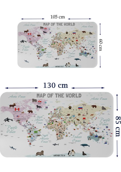 Eğitici ve Bayraklı Dünya Haritası Dünya Atlası Çocuk ve Bebek Odası Duvar STICKER 3813 fiyatları