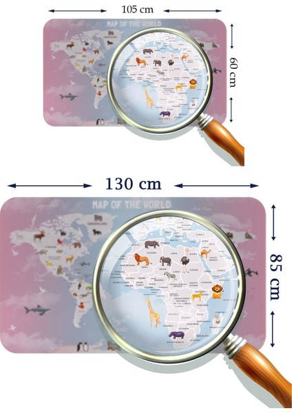 Eğitici Dünya Haritası Dünya Atlası Çocuk ve Bebek Odası Duvar STICKER 3801 modelleri