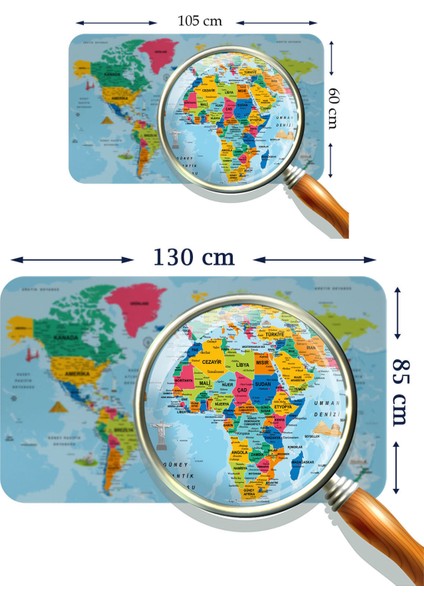 Türkçe Eğitici Ülke ve Başkent Okyanus Detaylı Atlası Dekoratif Dünya Haritası Duvar STICKER 3865 modelleri
