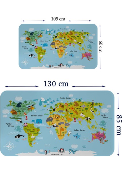 Eğitici Dünya Haritası Dünya Atlası Çocuk ve Bebek Odası Duvar STICKER 3830 fiyatları