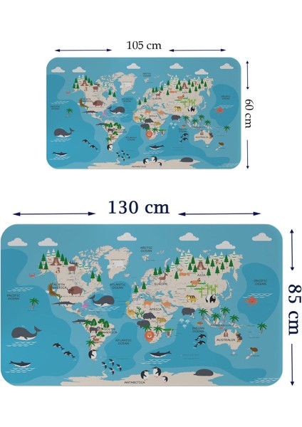 Eğitici Dünya Haritası Dünya Atlası Çocuk ve Bebek Odası Duvar STICKER 3802 fiyatları