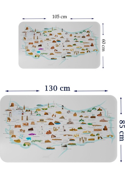 Eğitici ve Öğretici Dekoratif Cocuk Odası Türkiye Haritası Duvar Sticker 3880 fiyatları