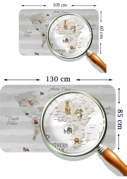 Eğitici Dünya Haritası Dünya Atlası Çocuk ve Bebek Odası Duvar STICKER 3812
