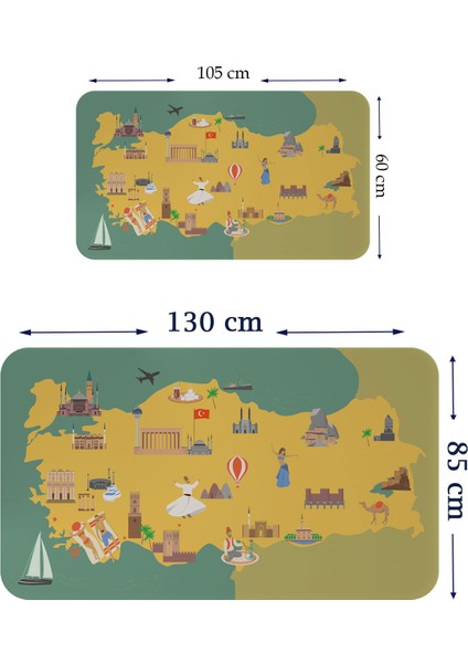 Eğitici ve Öğretici Dekoratif Cocuk Odası Türkiye Haritası Duvar Sticker 3873 fiyatları