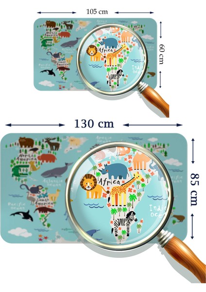 Eğitici Dünya Haritası Dünya Atlası Çocuk ve Bebek Odası Duvar STICKER-3775 modelleri