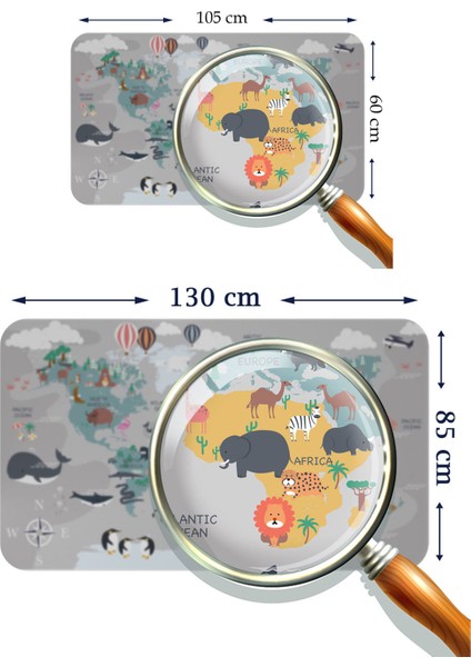 Eğitici Dünya Haritası Dünya Atlası Çocuk ve Bebek Odası Duvar STICKER 3821 modelleri