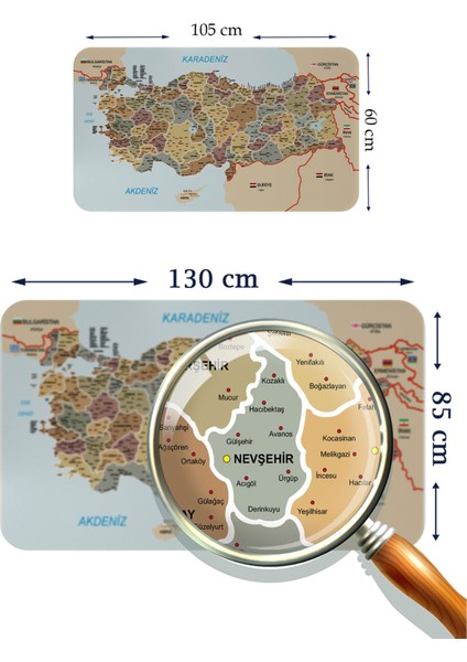 Eğitici ve Öğretici Dünya ve Türkiye Haritası Çocuk Odası Duvar Sticker 3883 fiyatları