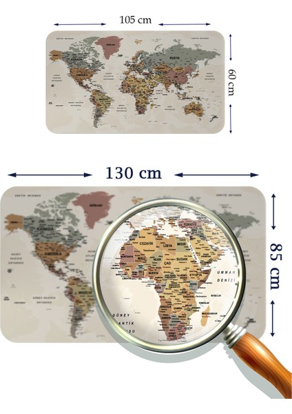 Eğitici ve Öğretici Dünya ve Türkiye Haritası Çocuk Odası Duvar Sticker 3883 modelleri