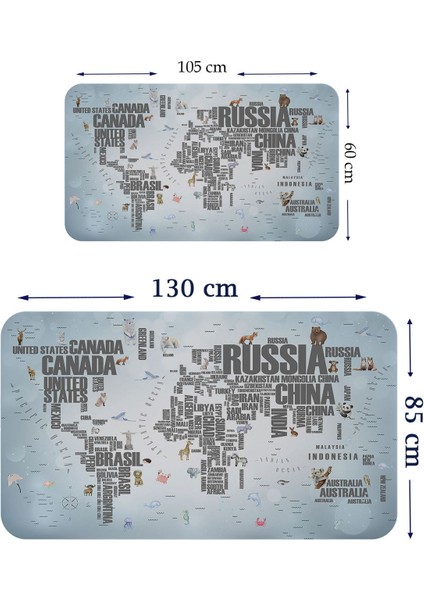 Ülke Adlı Eğitici Dünya Haritası Dünya Atlası Çocuk ve Bebek Odası Duvar STICKER 3823 fiyatları