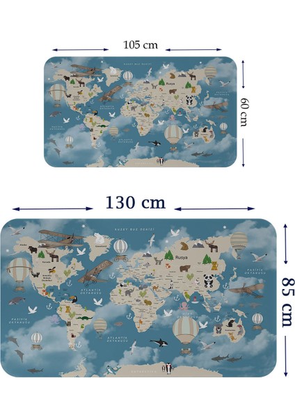 Eğitici Dünya Haritası Dünya Atlası Çocuk ve Bebek Odası Duvar STICKER 3827 fiyatları