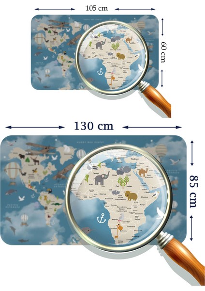 Eğitici Dünya Haritası Dünya Atlası Çocuk ve Bebek Odası Duvar STICKER 3827 modelleri