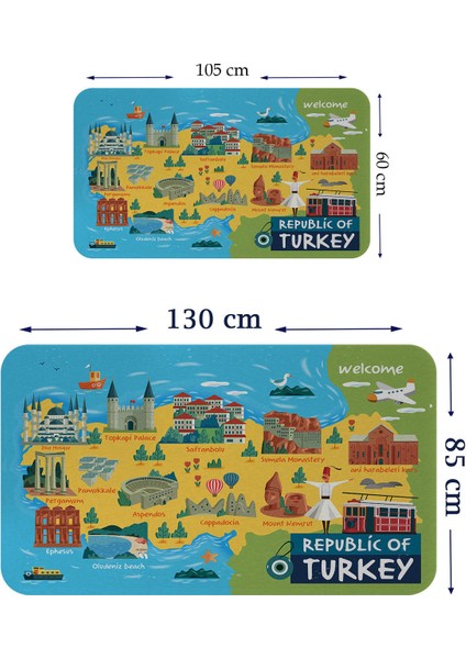Eğitici ve Öğretici Dekoratif Cocuk Odası Türkiye Haritası Duvar Sticker 3871 fiyatları