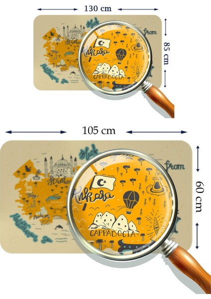 Eğitici ve Öğretici Dekoratif Cocuk Odası Türkiye Haritası Duvar Sticker 3872