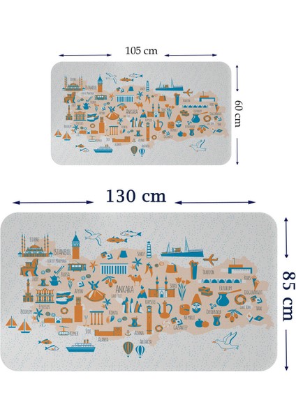Eğitici ve Öğretici Dekoratif Cocuk Odası Türkiye Haritası Duvar Sticker 3875 fiyatları