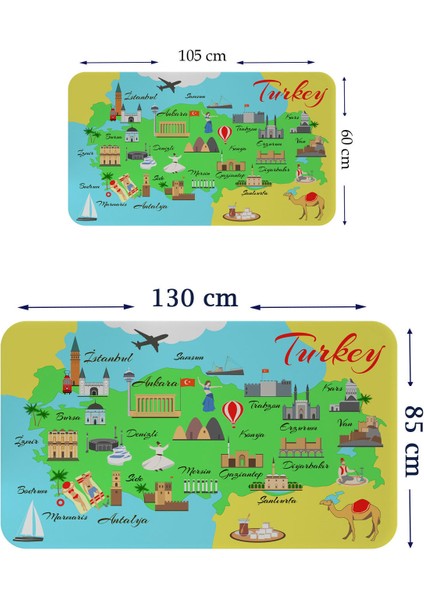 Eğitici ve Öğretici Dekoratif Cocuk Odası Türkiye Haritası Duvar Sticker 3876 fiyatları