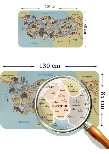 Eğitici Öğretici Dünya ve Türkiye Haritası Çocuk Odası Duvar Sticker 3889 fiyatları
