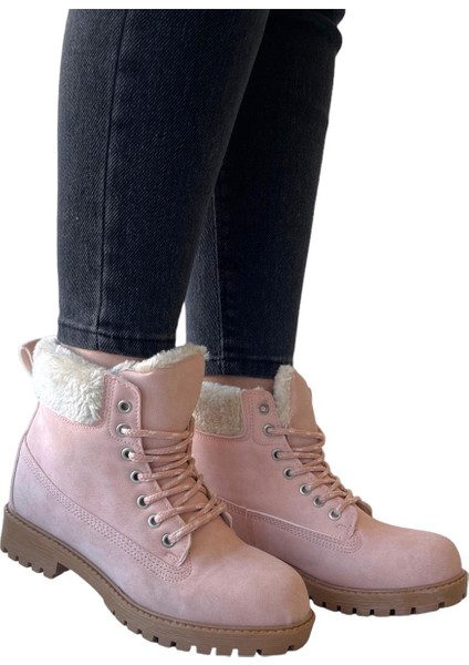 Kürklü Kadın Bot PEMBE