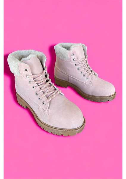 Kürklü Kadın Bot PEMBE fiyatları