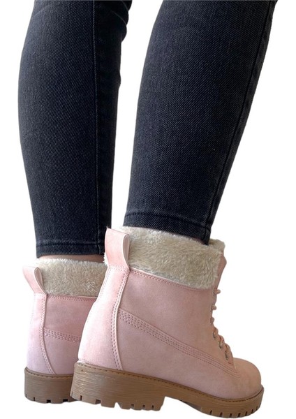 Kürklü Kadın Bot PEMBE indirimleri