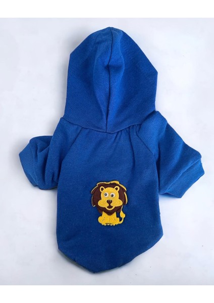 Blue Lion Kedi Kapşonlu Sweatshirt, Hoodie Kedi Kazağı, Kedi Kıyafeti