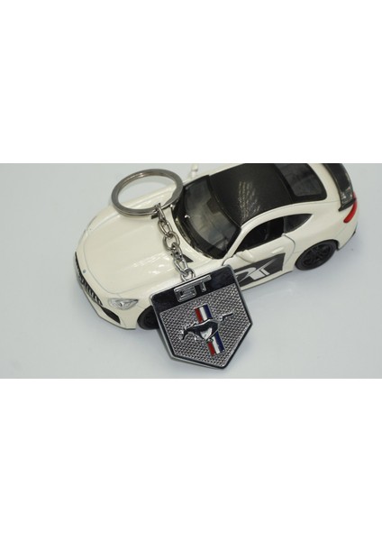 Mustang Shelby Gt Koşan At Logo Krom Metal Anahtarlık