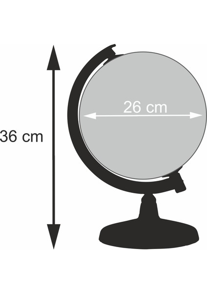Işıksız Siyasi Dünya Küre Yerküre 26 cm
