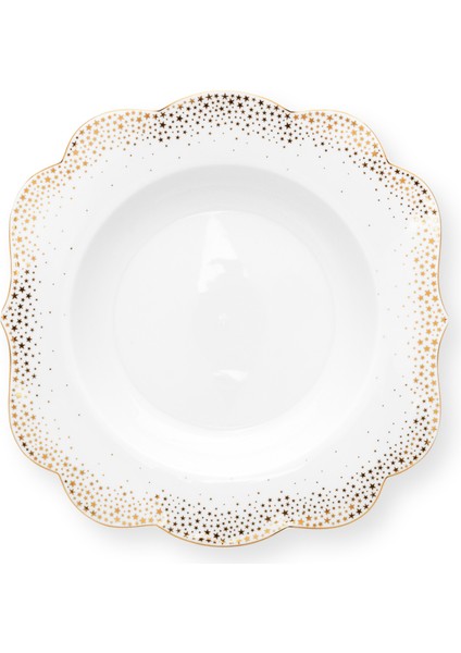Royal Gold White Beyaz Porselen Çukur Tabak 23,5 cm