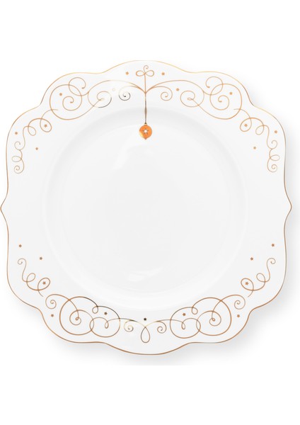 Royal Gold White Beyaz Porselen Yemek Tabağı 28 cm
