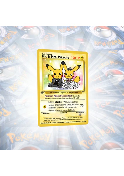 Mr. & Mrs. Pikachu Vintage Holo Custom Pokemon Card