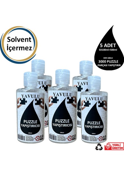 Puzzle Yapıştırıcısı / Puzzle Koruyucusu / Puzzle Tutkalı (Şeffaf) 100 Ml (5 Adet )