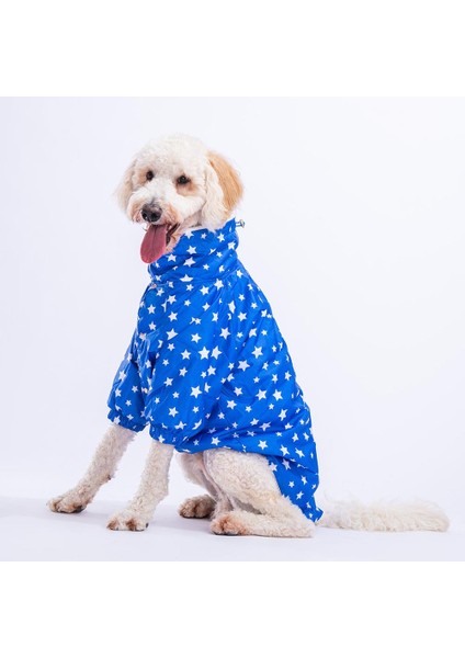 Stars Blue Peluşlu Su Geçirmez Orta-Büyük Irk Köpek Yağmurluğu fiyatları