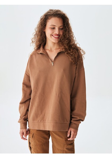 KadınKahve Rengi Sweatshırt modelleri