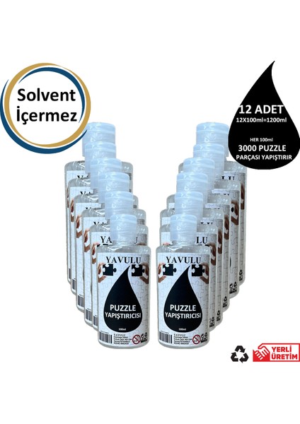 Puzzle Yapıştırıcısı / Puzzle Koruyucusu / Puzzle Tutkalı (Şeffaf) 100 Ml (12 Adet )