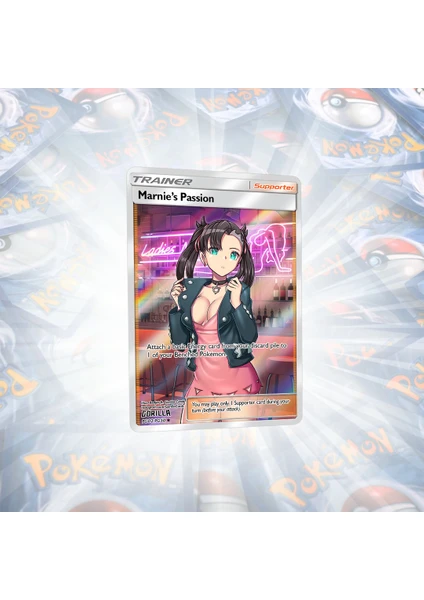 Marnie’s Passion Full Art Holo Custom Trainer Waifu Pokemon Kartı