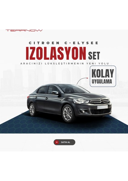 Citroen C-Elysee (2012-2024) Torpido-Kapı Içi Izolasyon Seti - Siyah