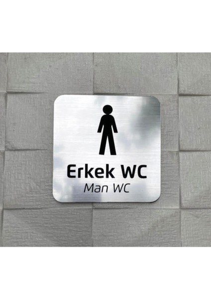 Metallice Silver Seri Erkek Wc Yönlendirme Tabelası