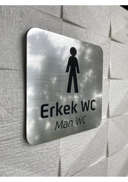 Metallice Silver Seri Erkek Wc Yönlendirme Tabelası