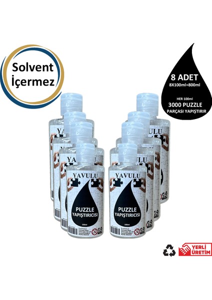 Puzzle Yapıştırıcısı / Puzzle Koruyucusu / Puzzle Tutkalı (Şeffaf) 100 Ml (8 Adet )