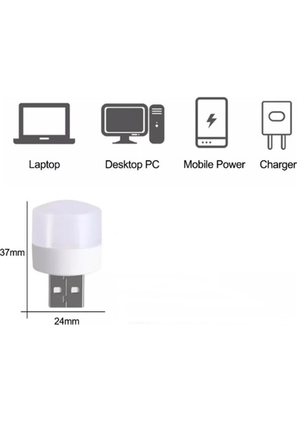 Mini LED USB Uyumlu Gece Lambası Ampül 3lü Set