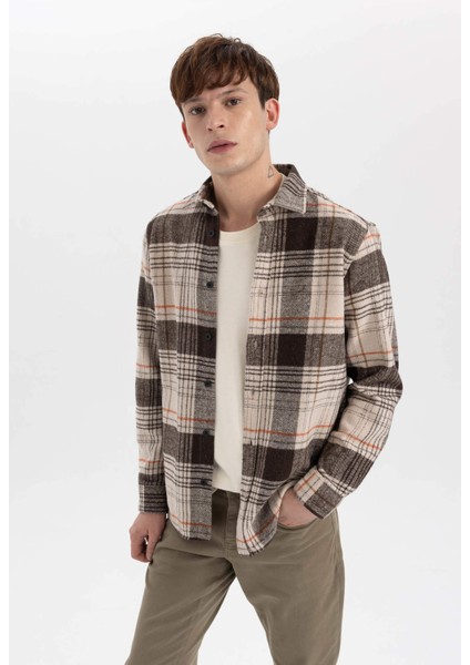 Regular Fit Kareli Oduncu Uzun Kollu Gömlek S9275AZ23AU