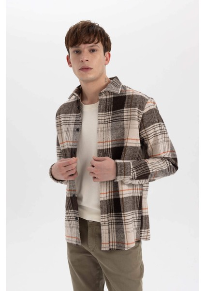 Regular Fit Kareli Oduncu Uzun Kollu Gömlek S9275AZ23AU